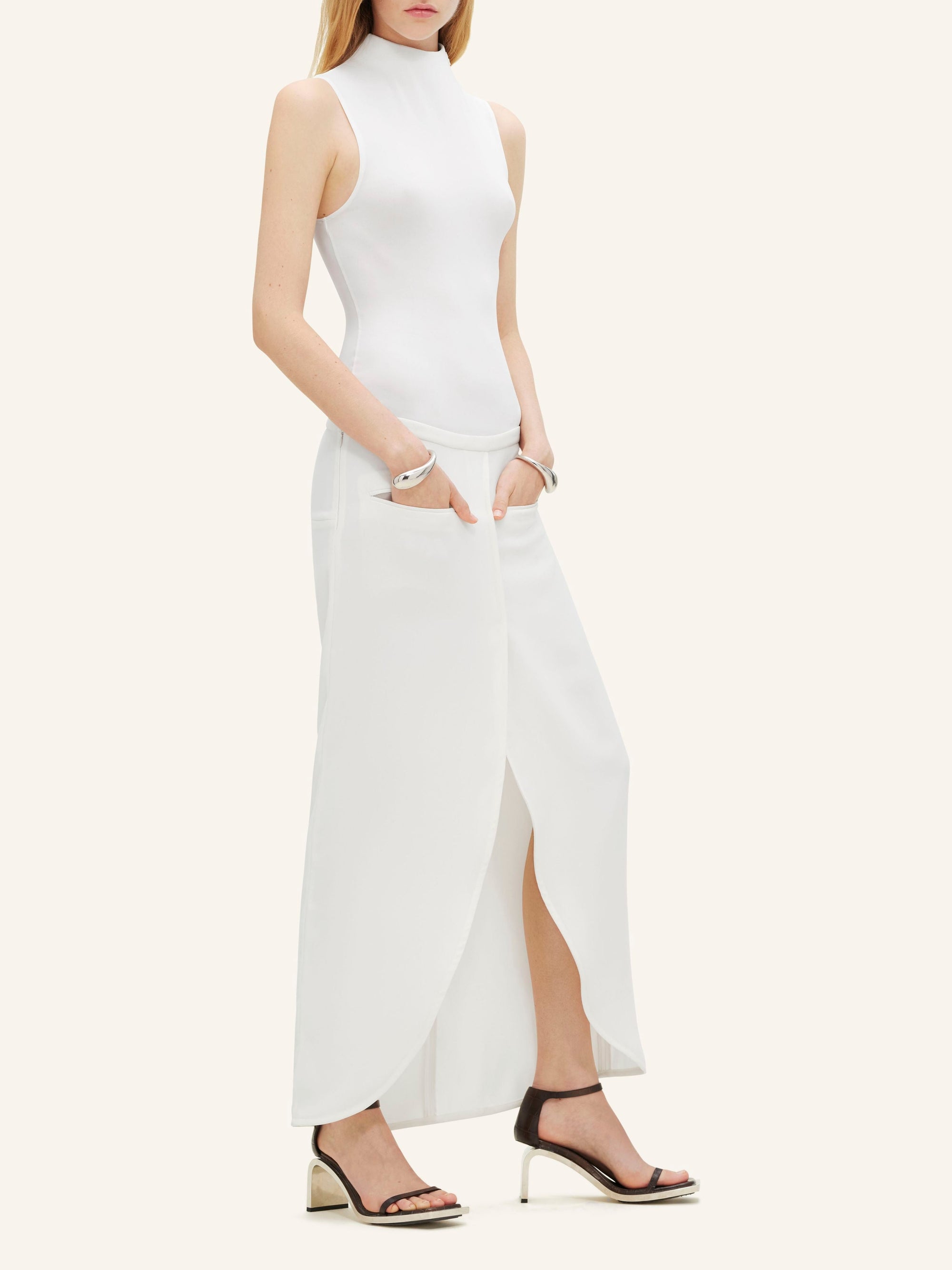 Ellipse tailored long Skirt - Heritage White