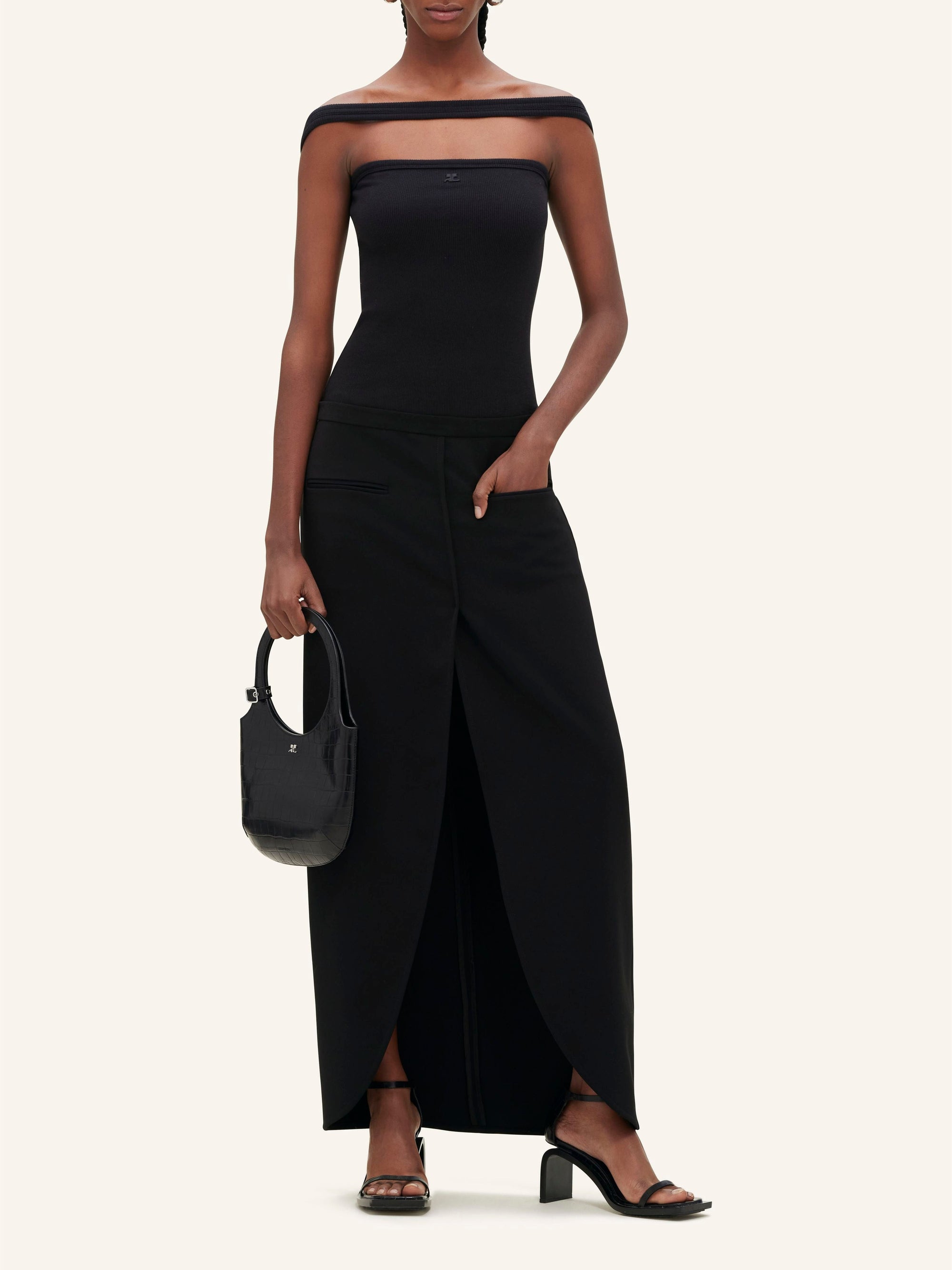Ellipse tailored long Skirt - Black