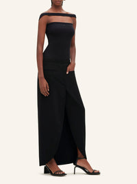 Ellipse tailored long Skirt - Black