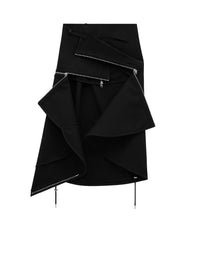 Modular cotton long Skirt - Black