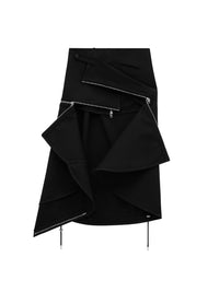 Modular cotton long Skirt - Black