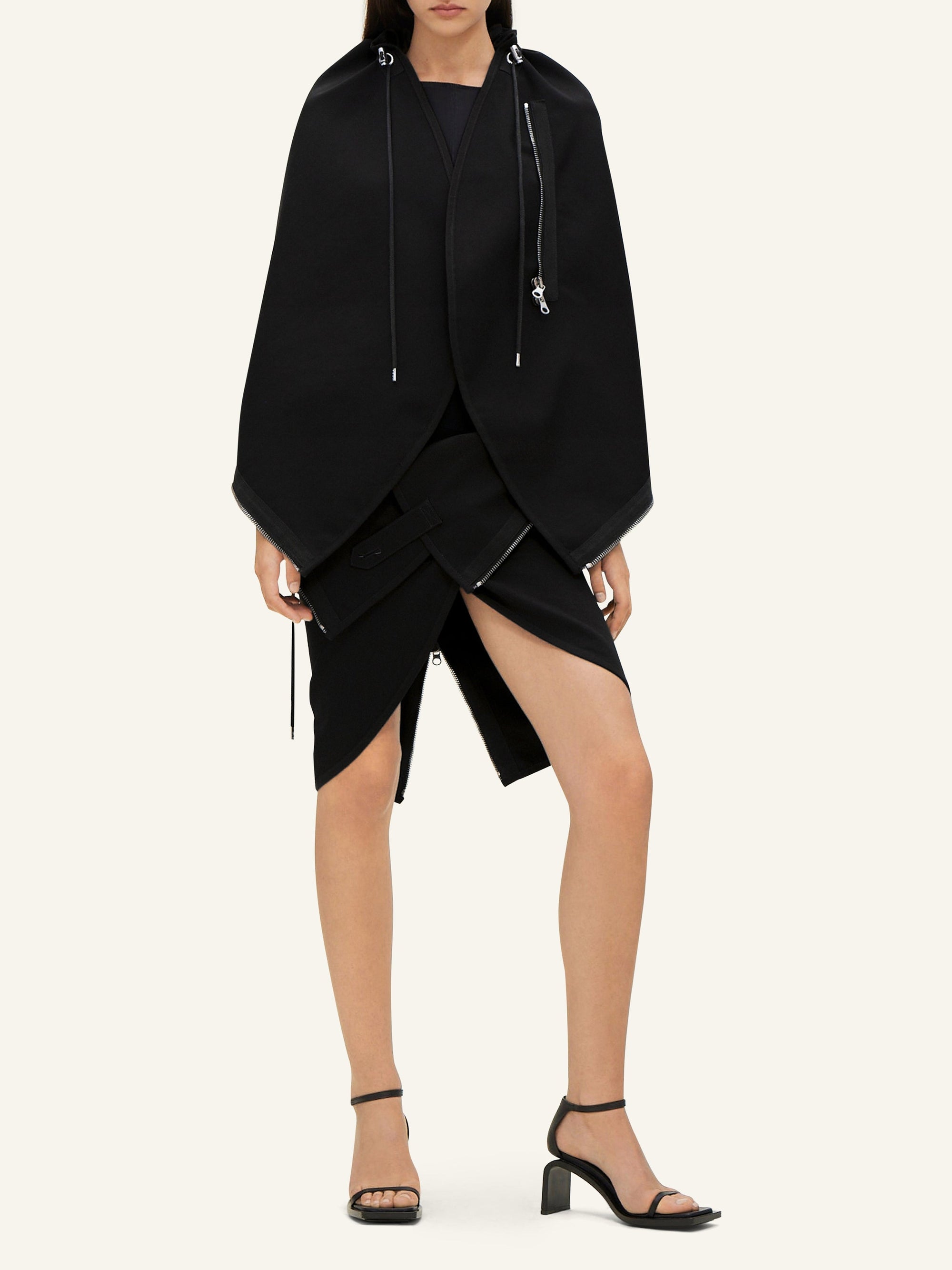 Modular cotton long Skirt - Black