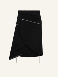 Modular cotton long Skirt - Black