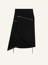 Modular cotton long Skirt - Black