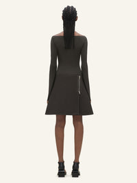 Modular cotton mini Skirt - Mud Brown