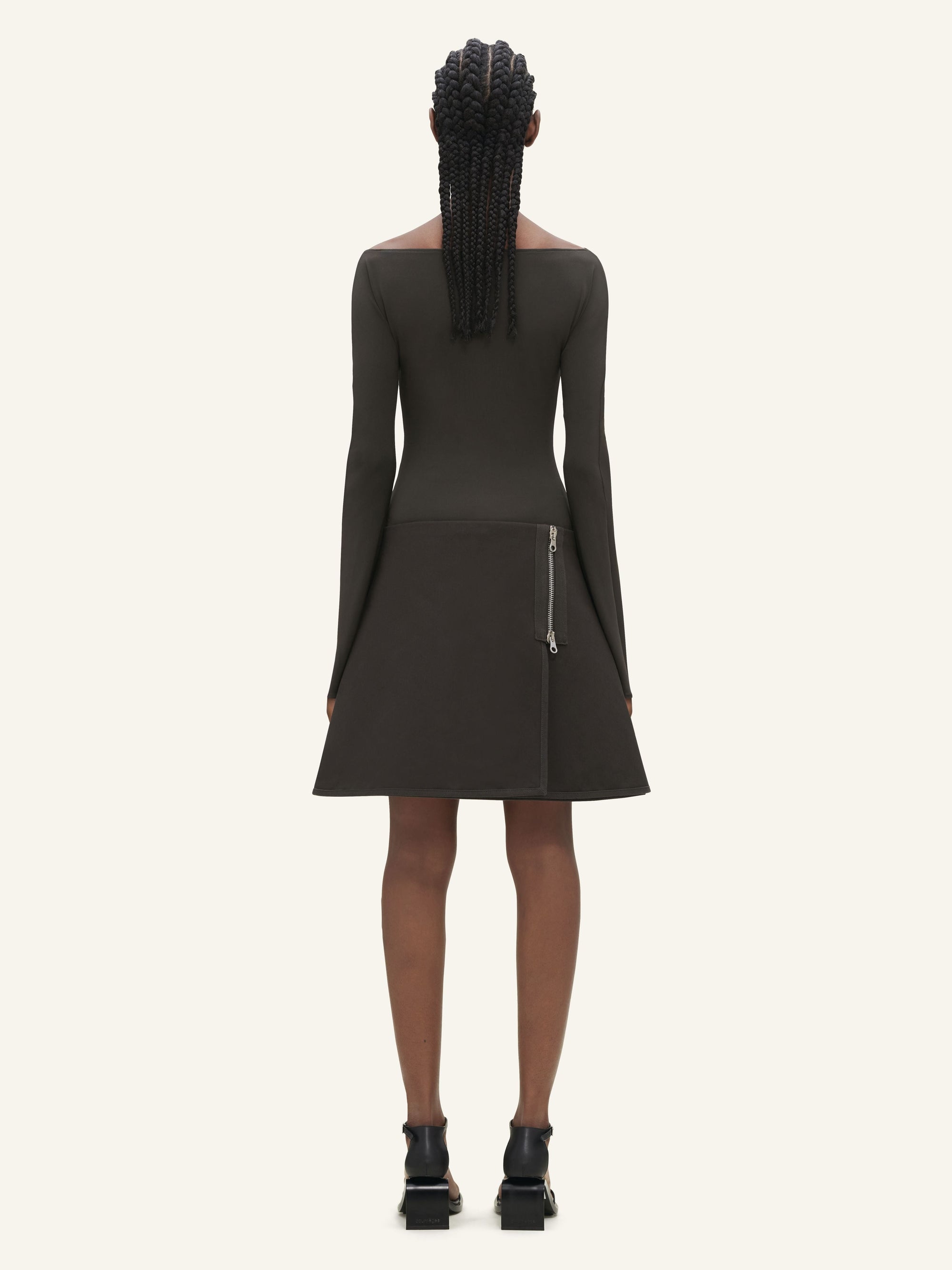 Modular cotton mini Skirt - Mud Brown