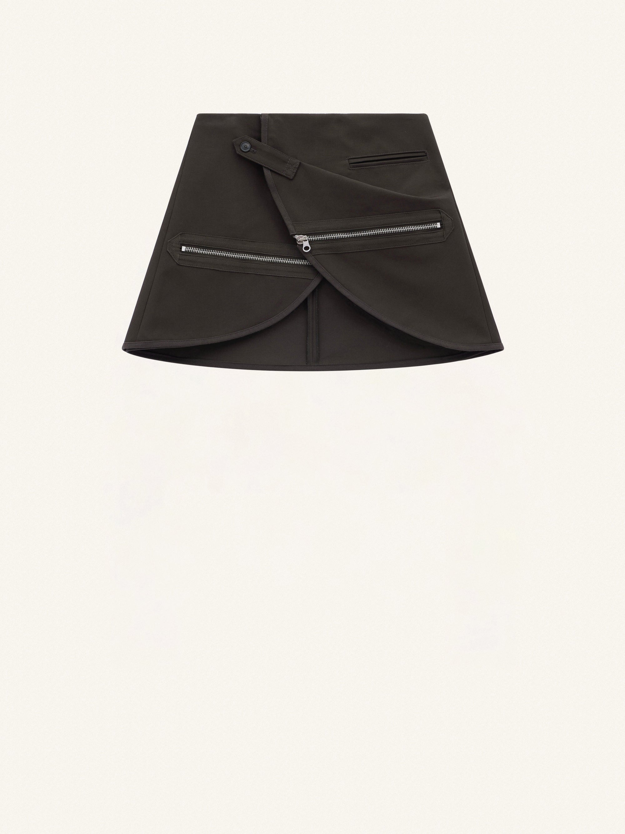 Modular cotton mini Skirt - Mud Brown