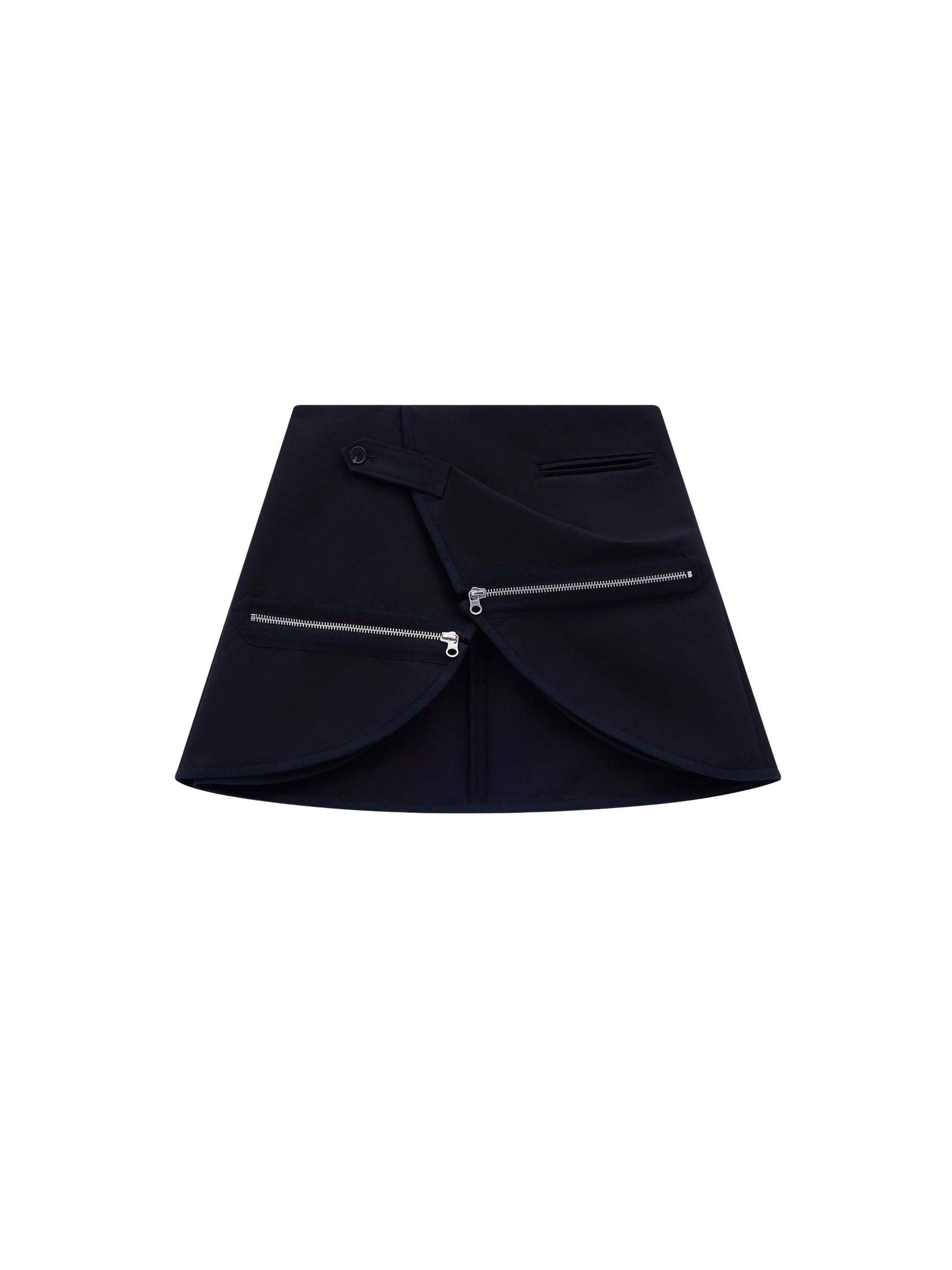 Modular cotton mini Skirt - Black