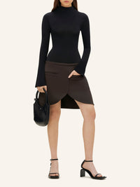 Ellipse twill mini Skirt - Mud Brown