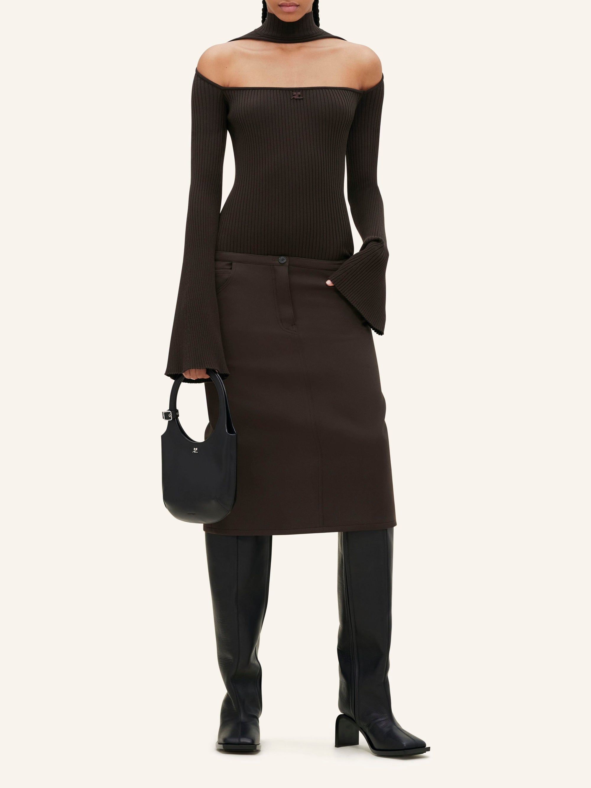 Workwear twill Skirt - Mud Brown