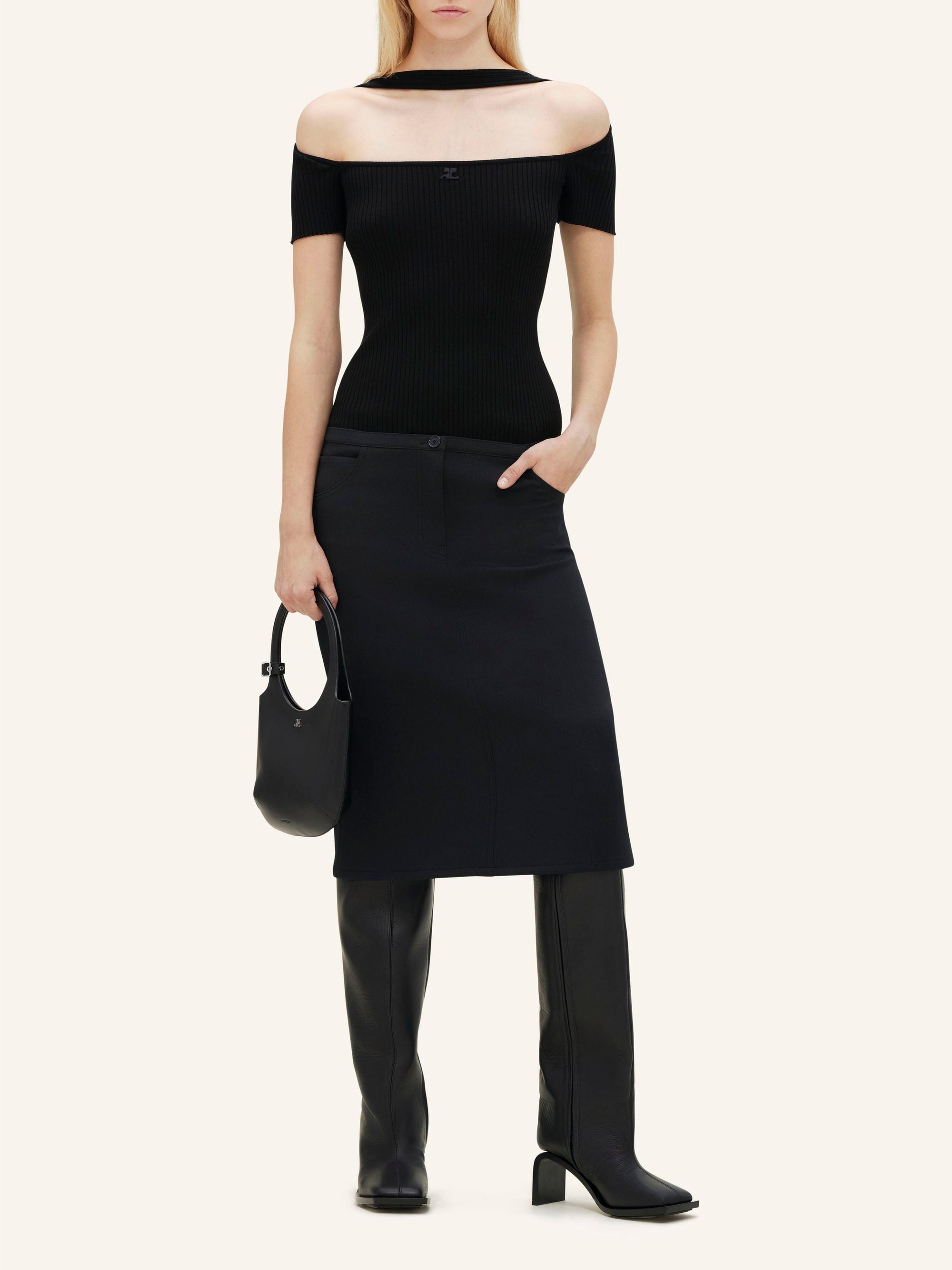 Workwear twill Skirt - Black