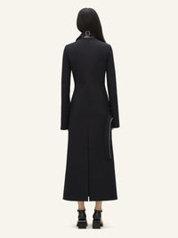 Modular cotton long Coat - Black