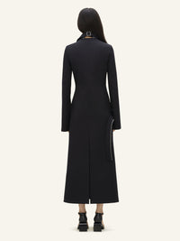 Modular cotton long Coat - Black