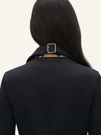Modular cotton long Coat - Black