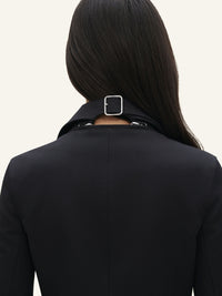 Modular cotton long Coat - Black