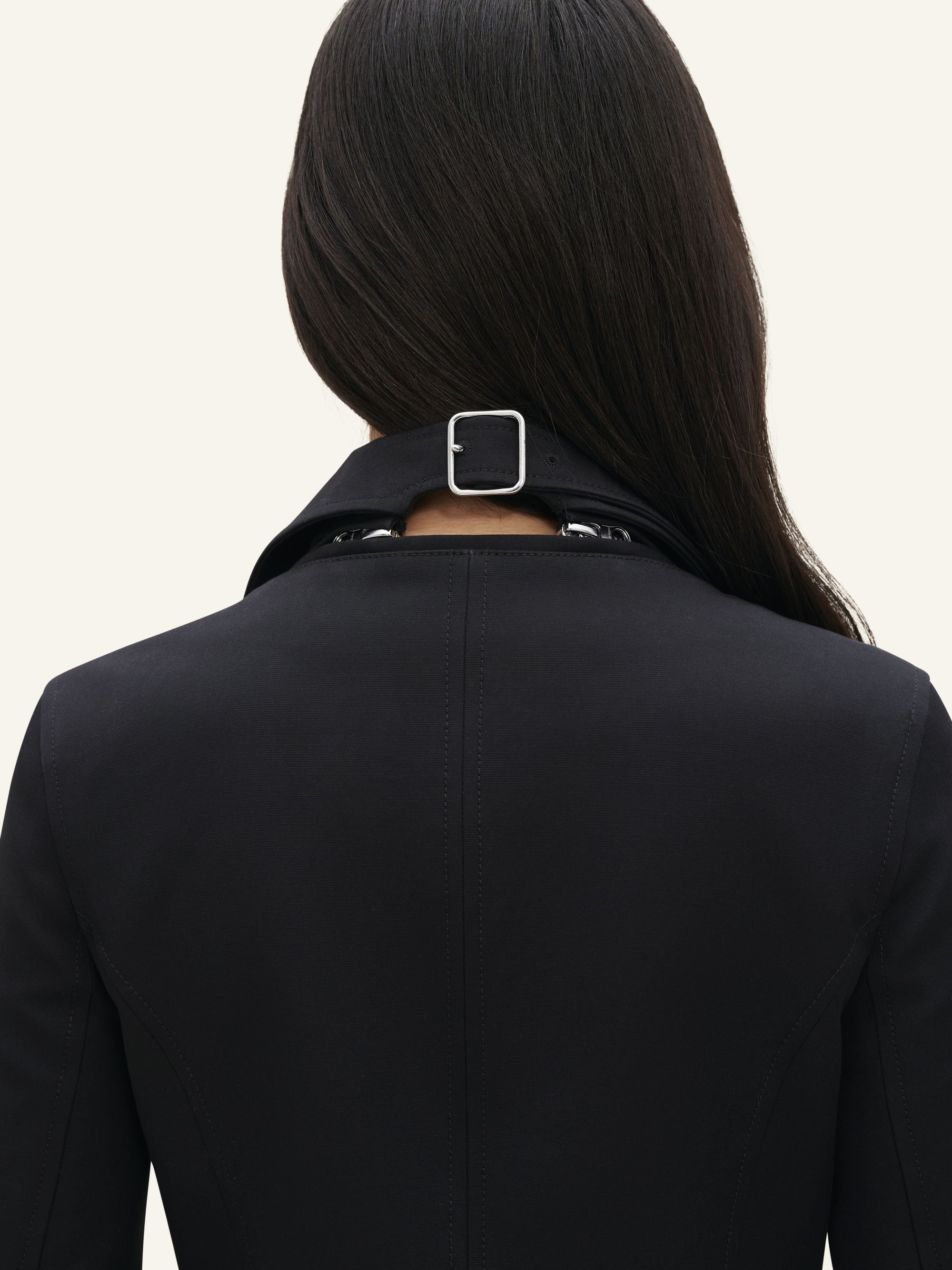 Modular cotton long Coat - Black