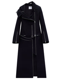 Modular cotton long Coat - Black