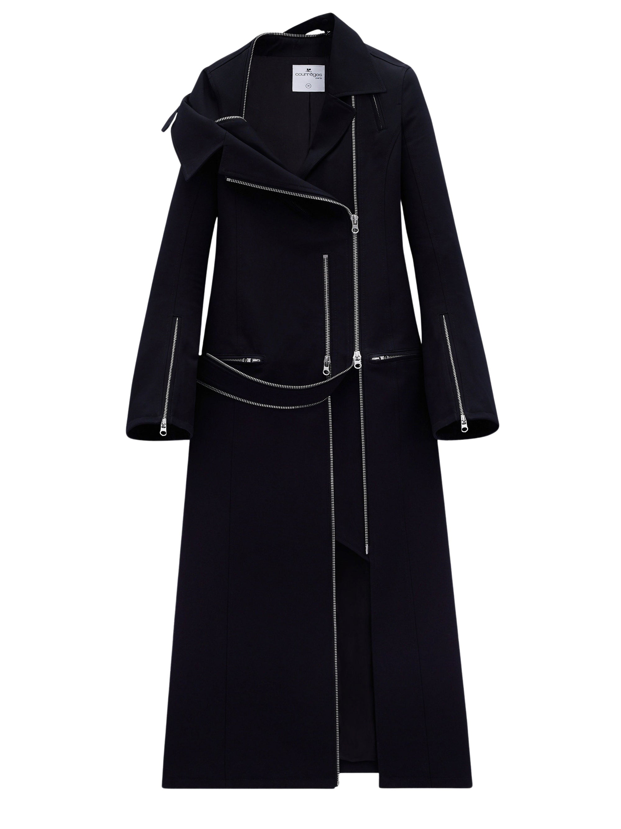 Modular cotton long Coat - Black
