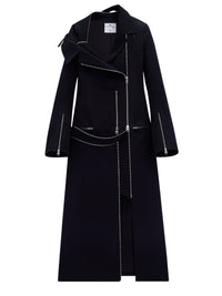 Modular cotton long Coat - Black