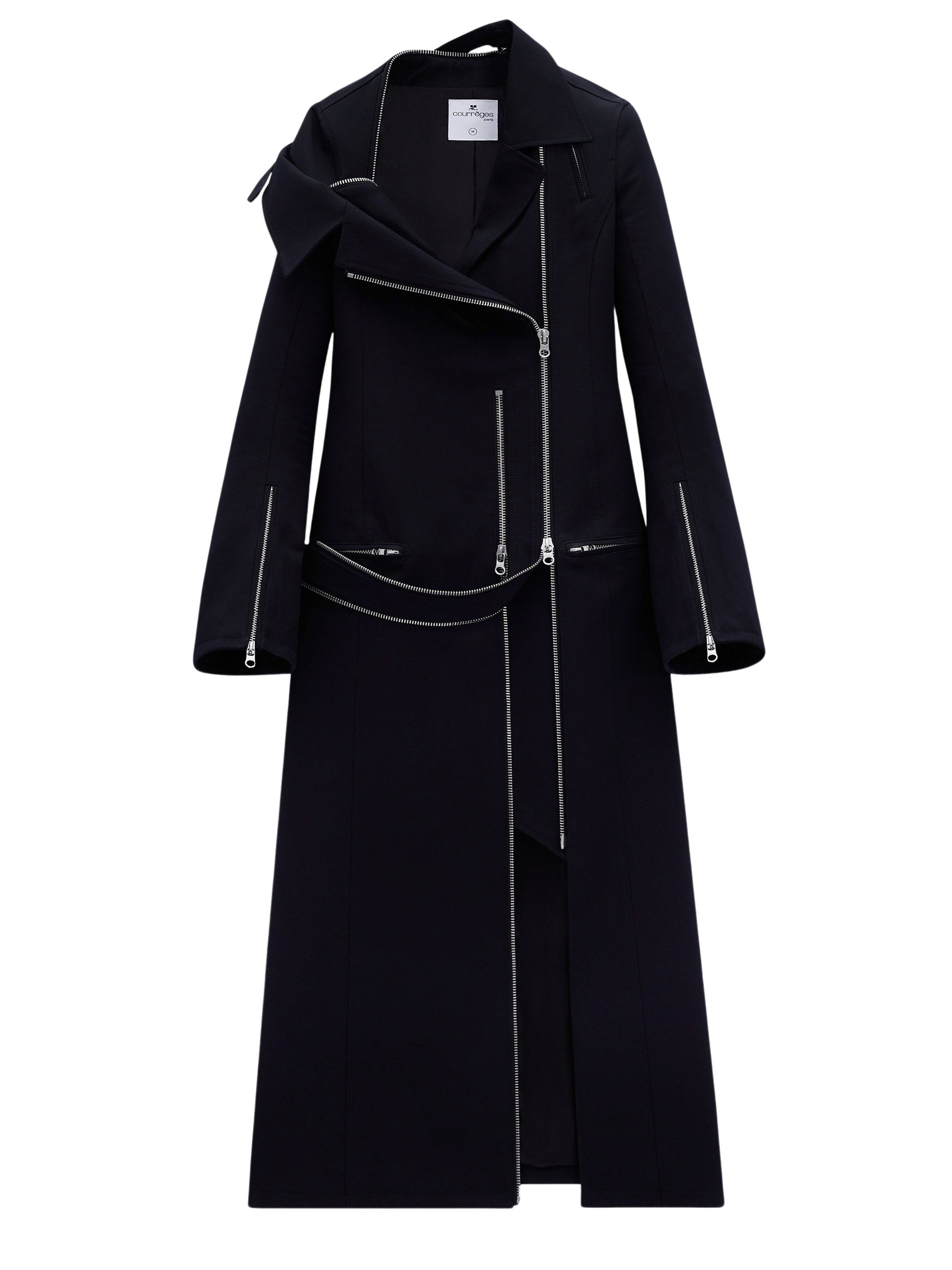 Modular cotton long Coat - Black