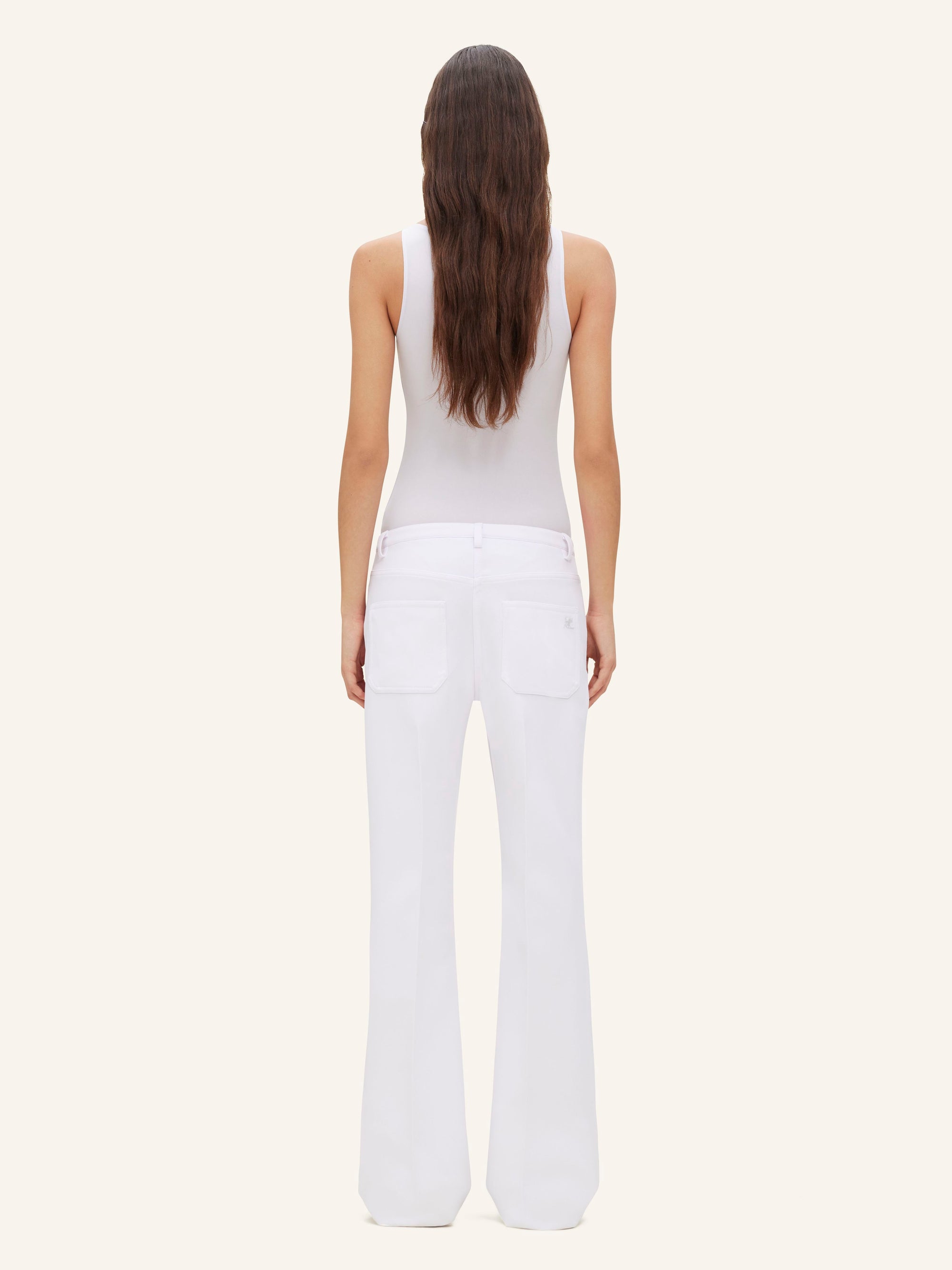 Relax twill bootcut Pant - Ecru