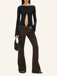 Relax twill bootcut Pant - Mud Brown