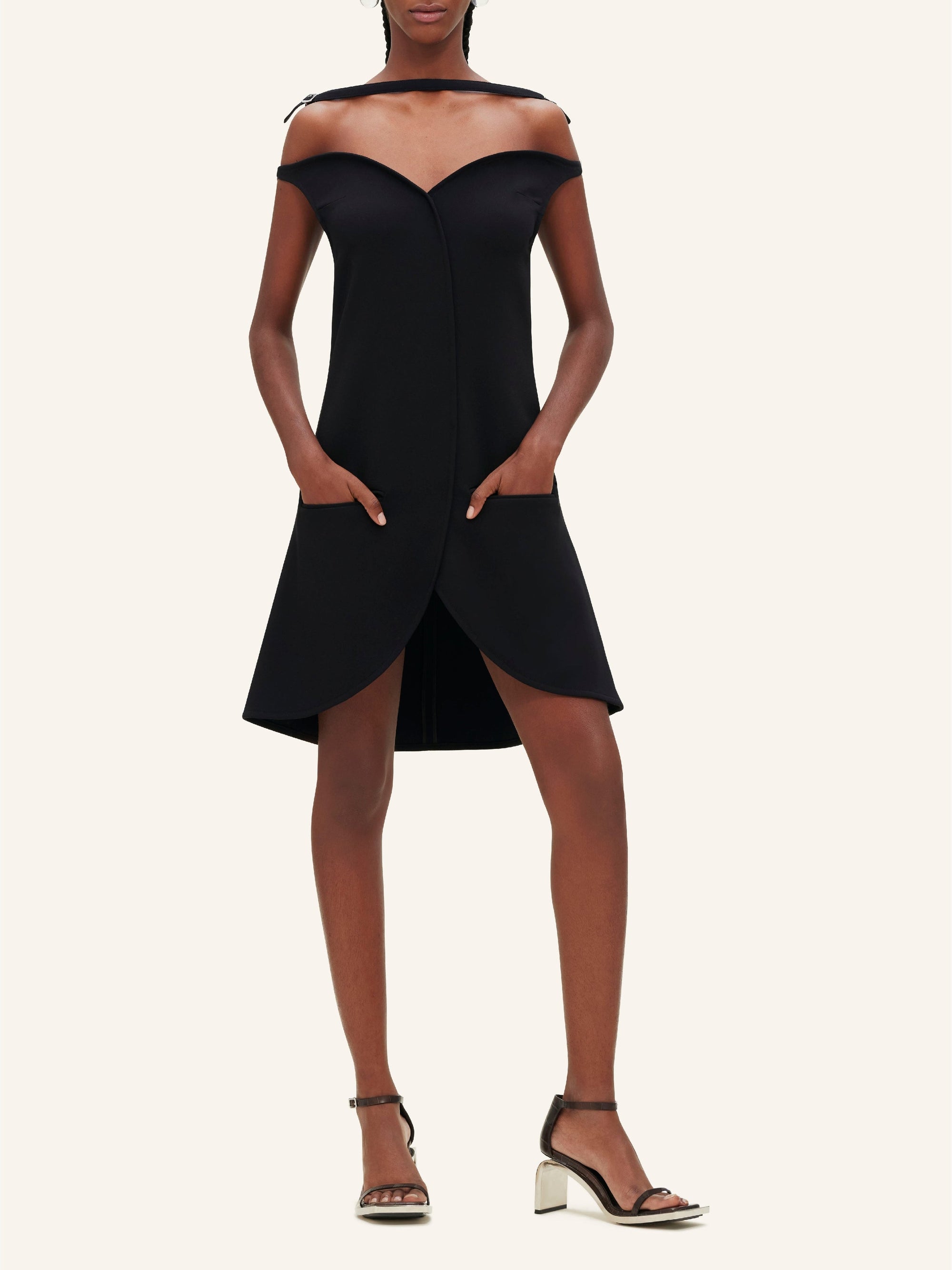 Ellipse strapless Short Dress - Black