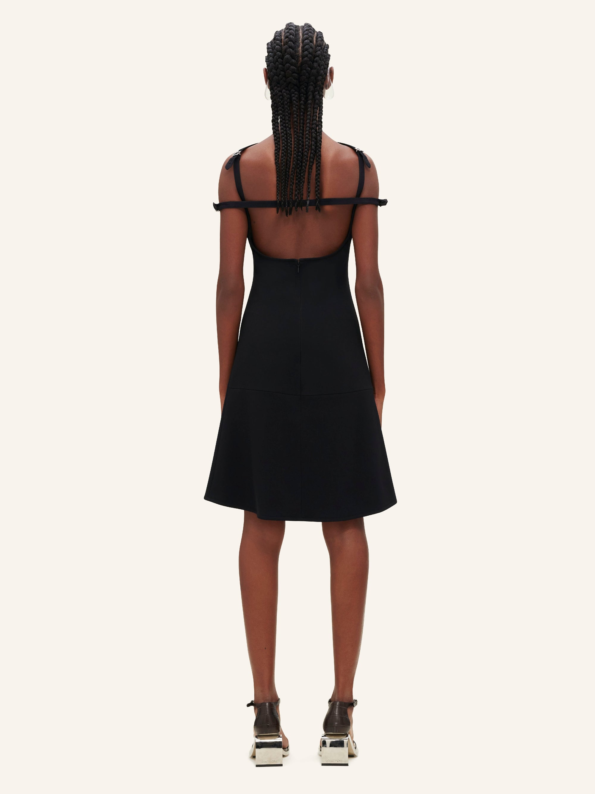 Ellipse crepe bustier mini Dress - Black