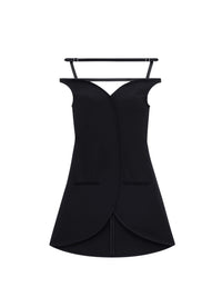 Ellipse strapless Short Dress - Black