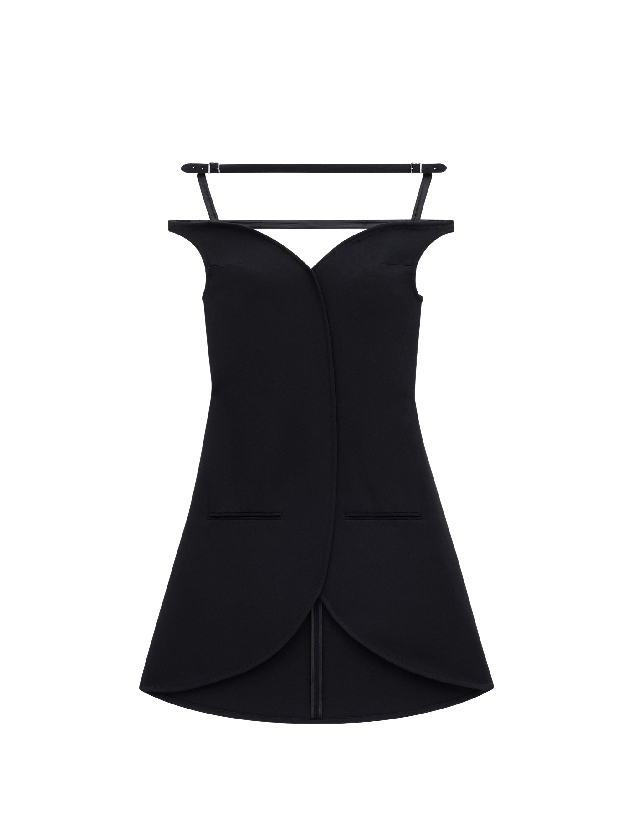 Ellipse crepe bustier mini Dress - Black