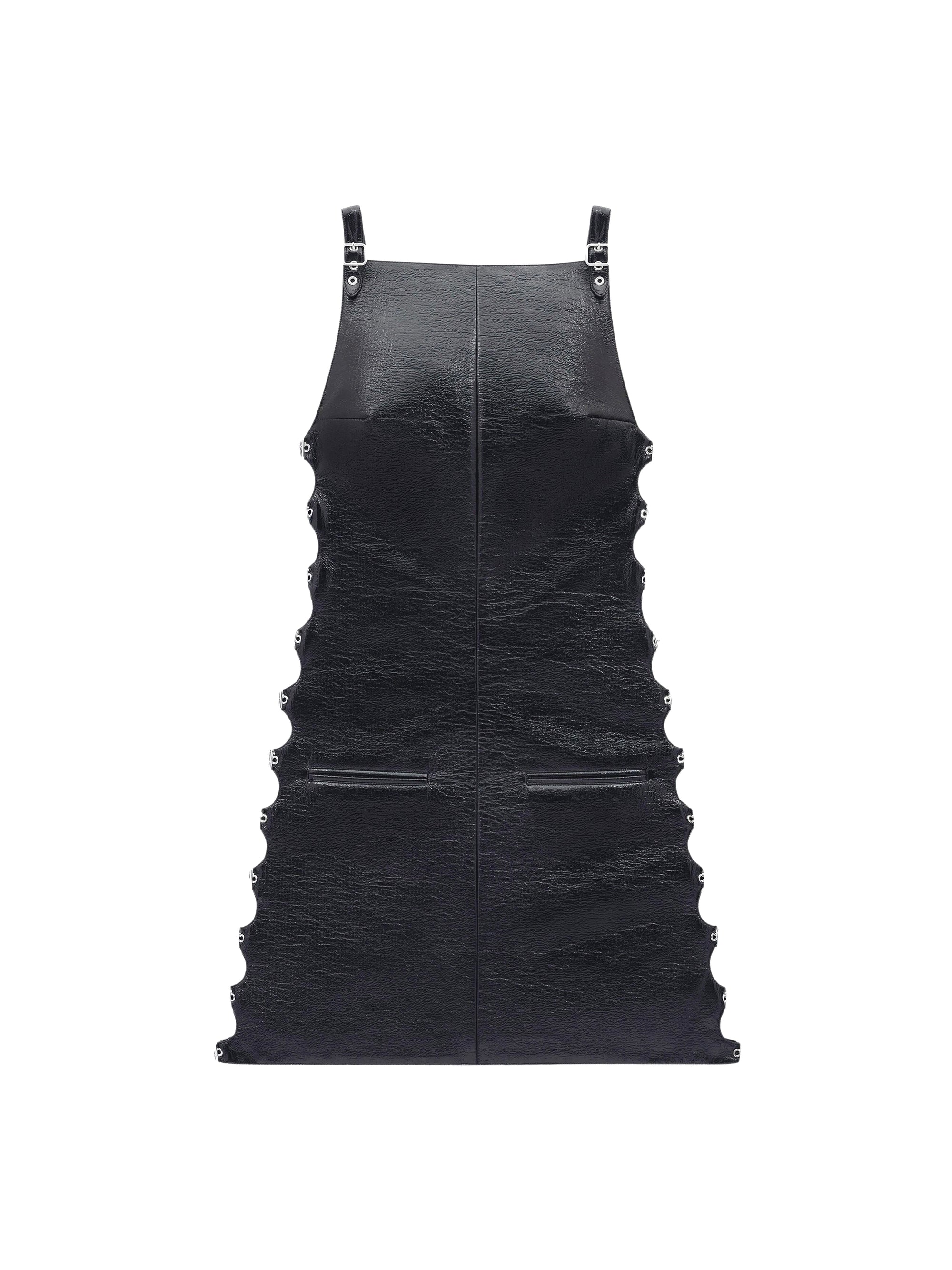 Multi sangle vinyl mini Dress - Black