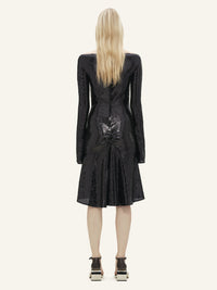 Zipped ellipse glitter Dress - Black