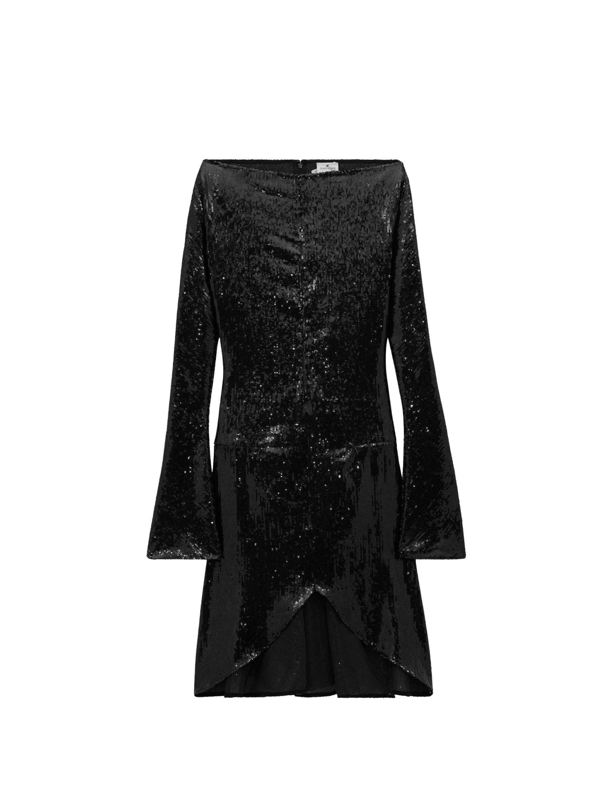 Zipped ellipse glitter Dress - Black