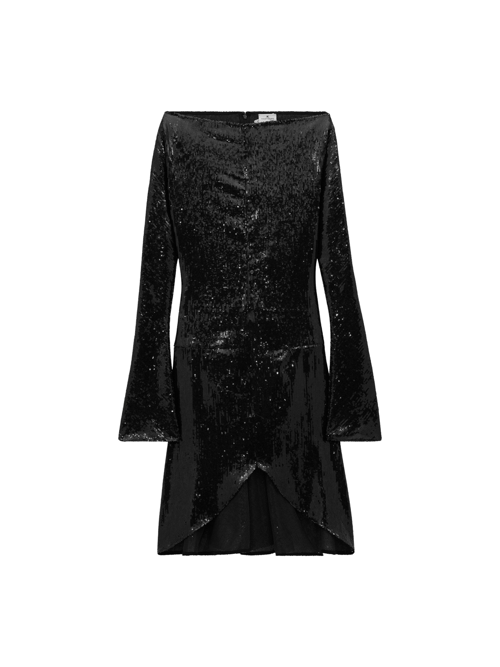 Zipped ellipse glitter Dress - Black