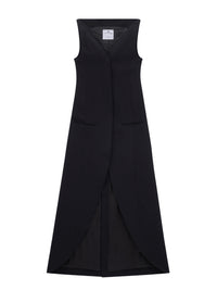 Ellipse light crepe long Dress - Black