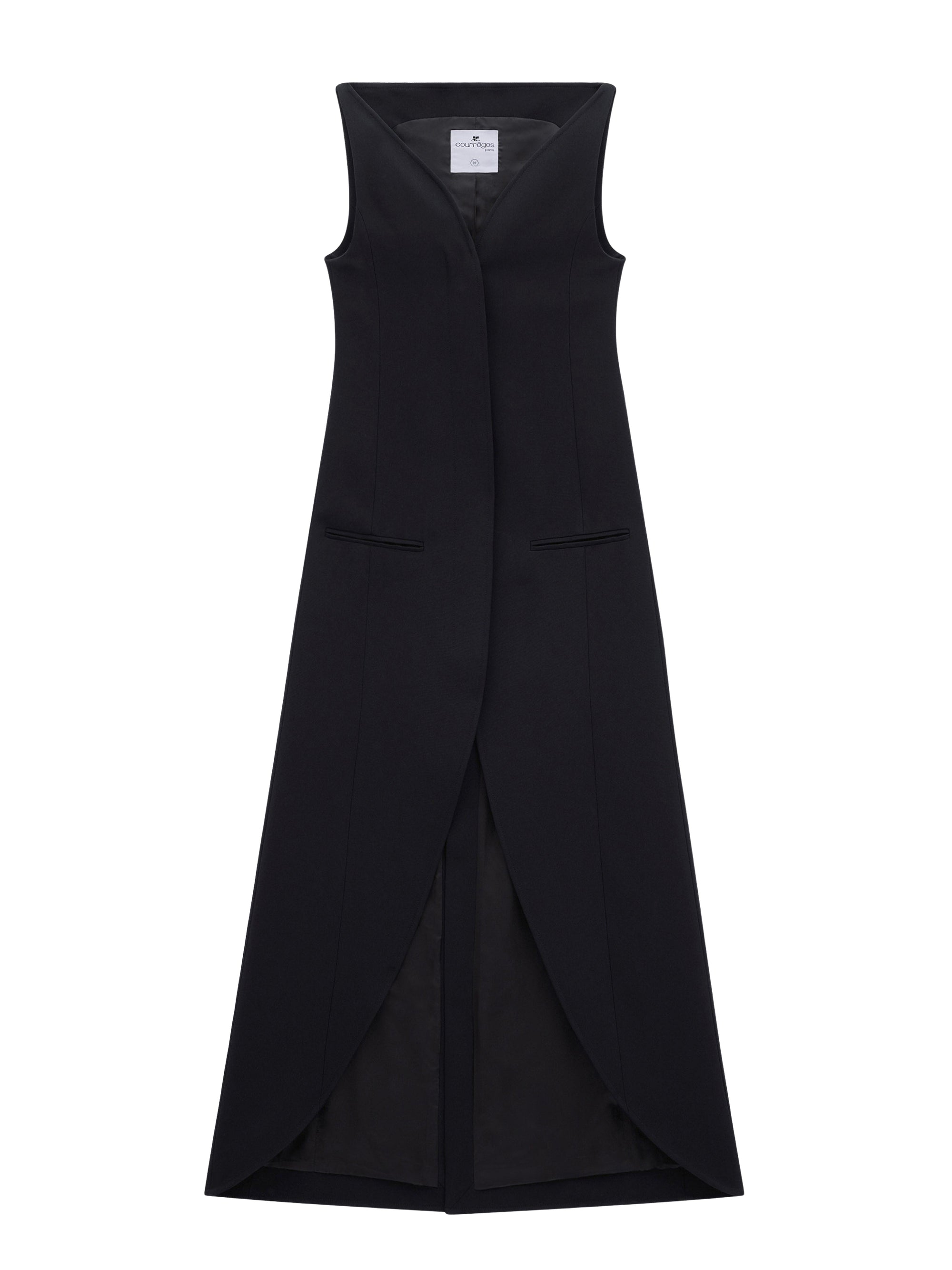 Ellipse light crepe long Dress - Black