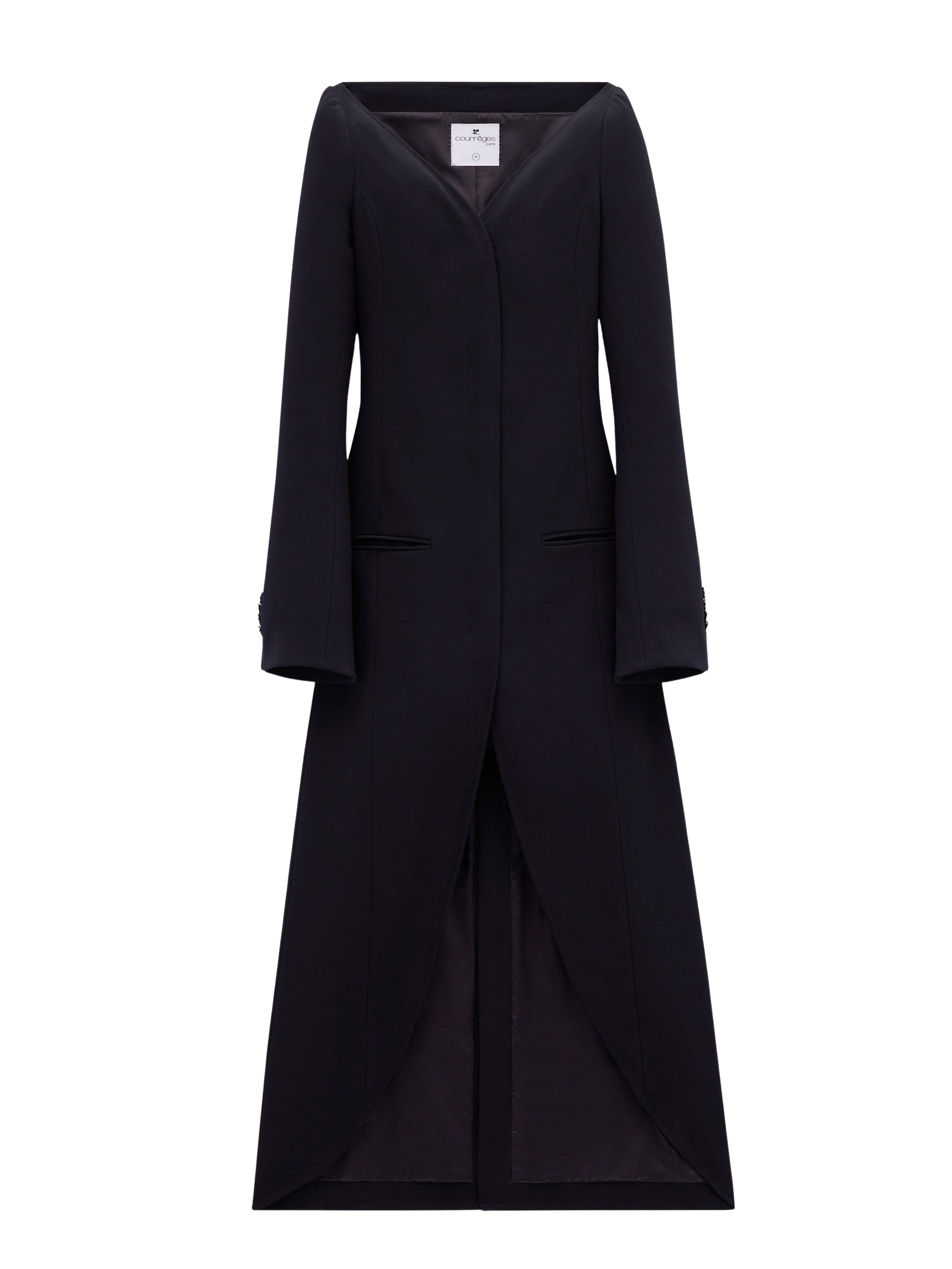 Ellipse heritage crepe long Dress - Black