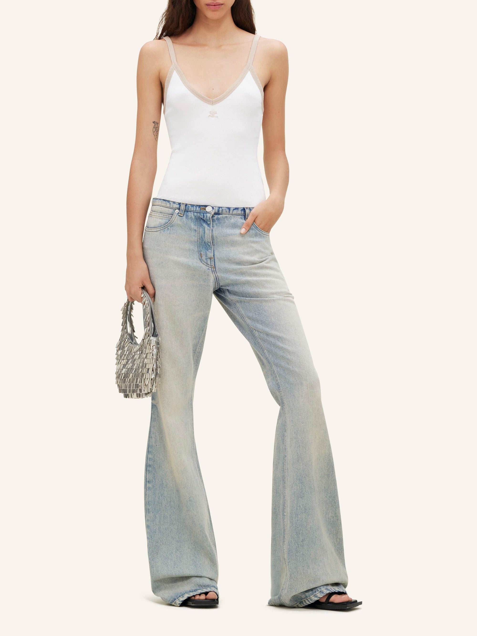 Relax denim bootcut Pant - Light Blue Wash