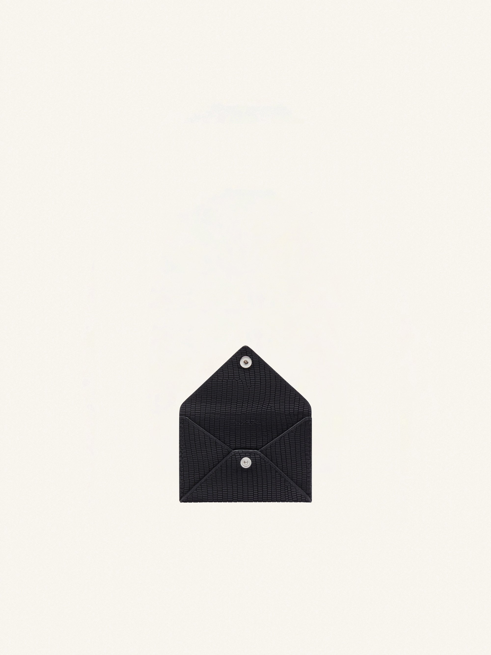 Folded tejus stamped leather Cardholder - Black