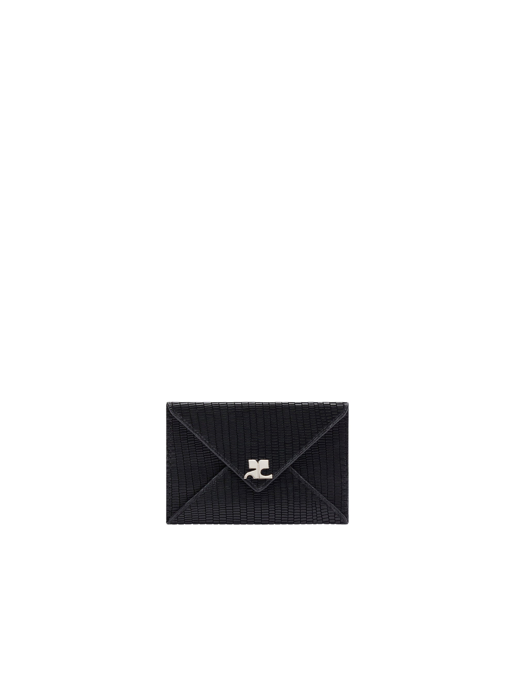 Folded tejus stamped leather Cardholder - Black