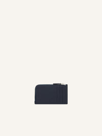 Leather zipped Cardholder - Denim