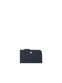 Leather zipped Cardholder - Denim