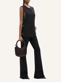 Holy croco stamped leather Bag - Bark