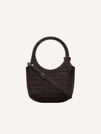 Holy croco stamped leather Bag - Bark