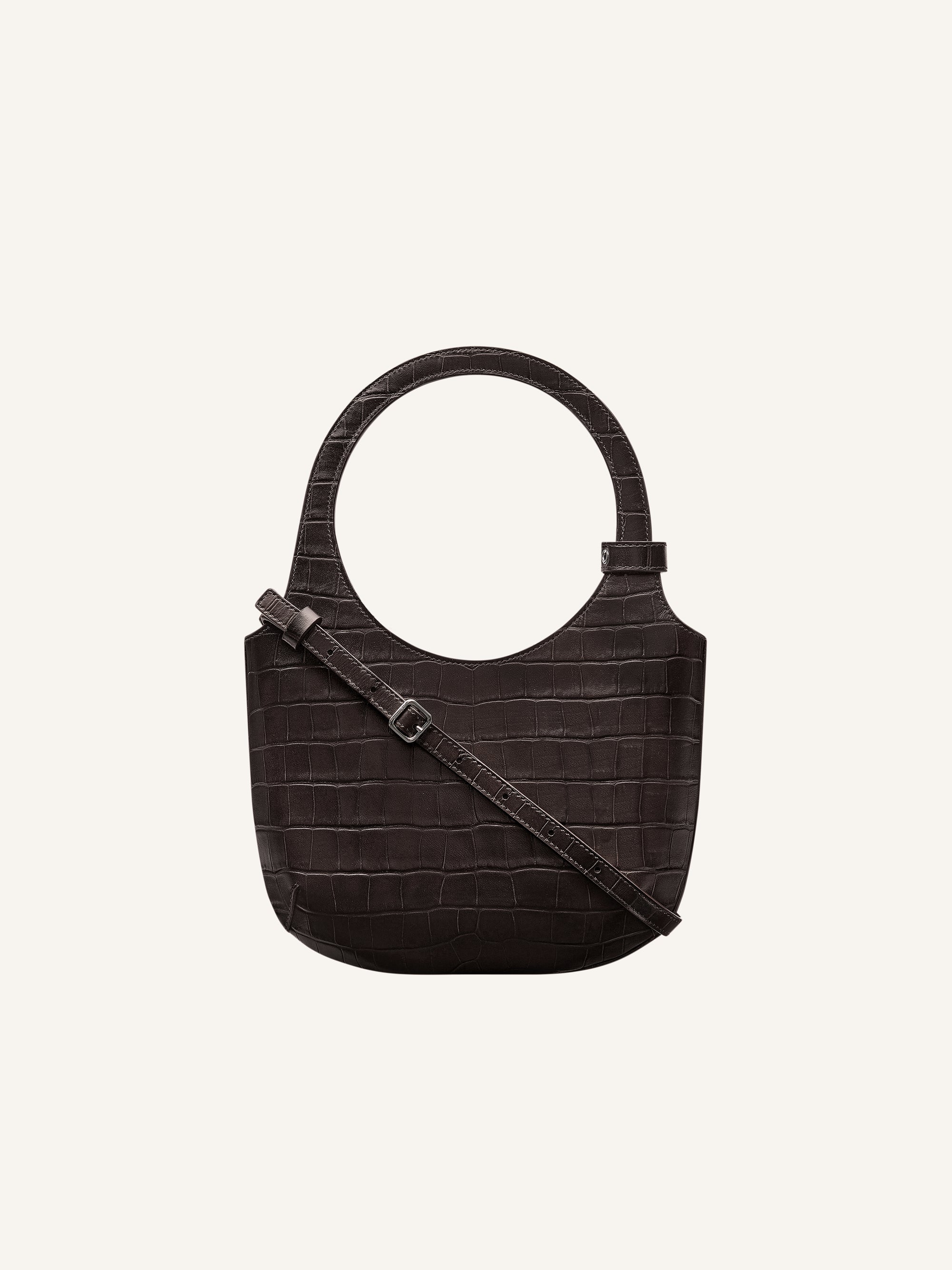 Holy croco stamped leather Bag - Bark