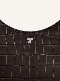 Holy croco stamped leather Bag - Bark