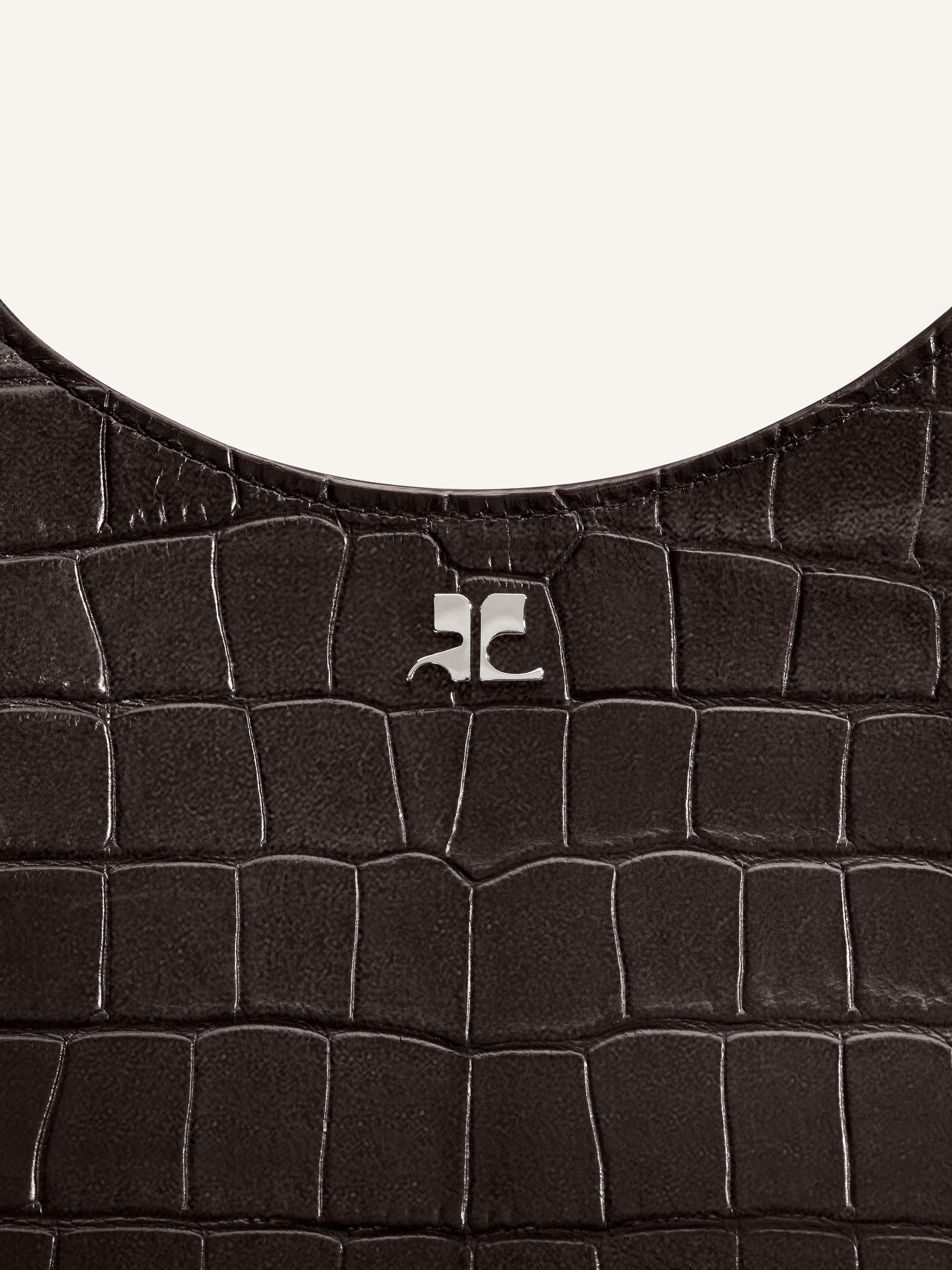 Holy croco stamped leather Bag - Bark