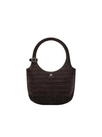 Holy croco stamped leather Bag - Bark