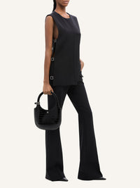 Holy croco stamped leather Bag - Black