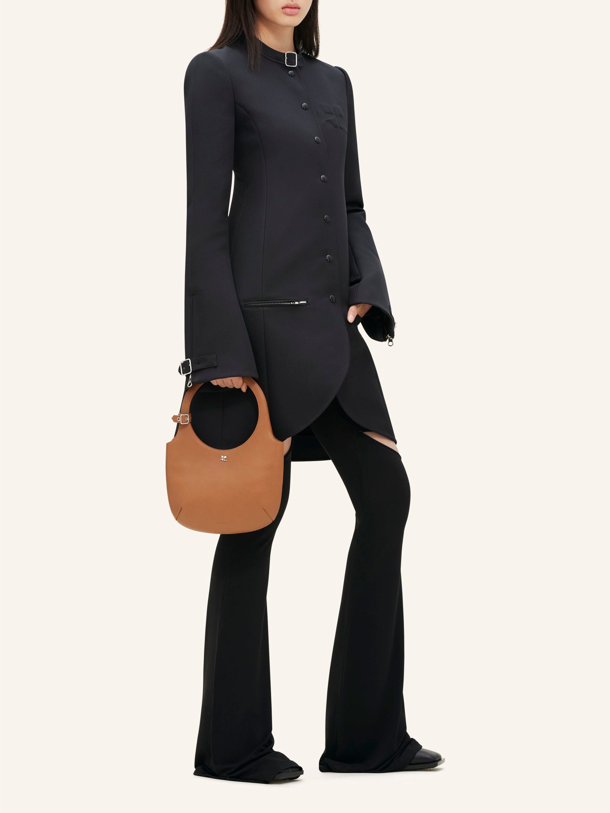 Holy grained leather Bag - Tabac
